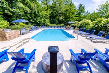 Resort style swimming pool with sun deck